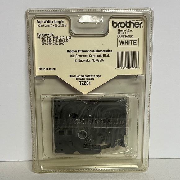 Brother TZ 231 Black Print on White Laminated Tape for P Touch Label Maker Qty 4 - Picture 2 of 7